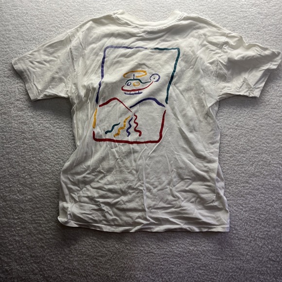 Vintage Tshirt Mens XL (46-48) White helicopter skiing beefy t USA Casual Vtg - Picture 9 of 16